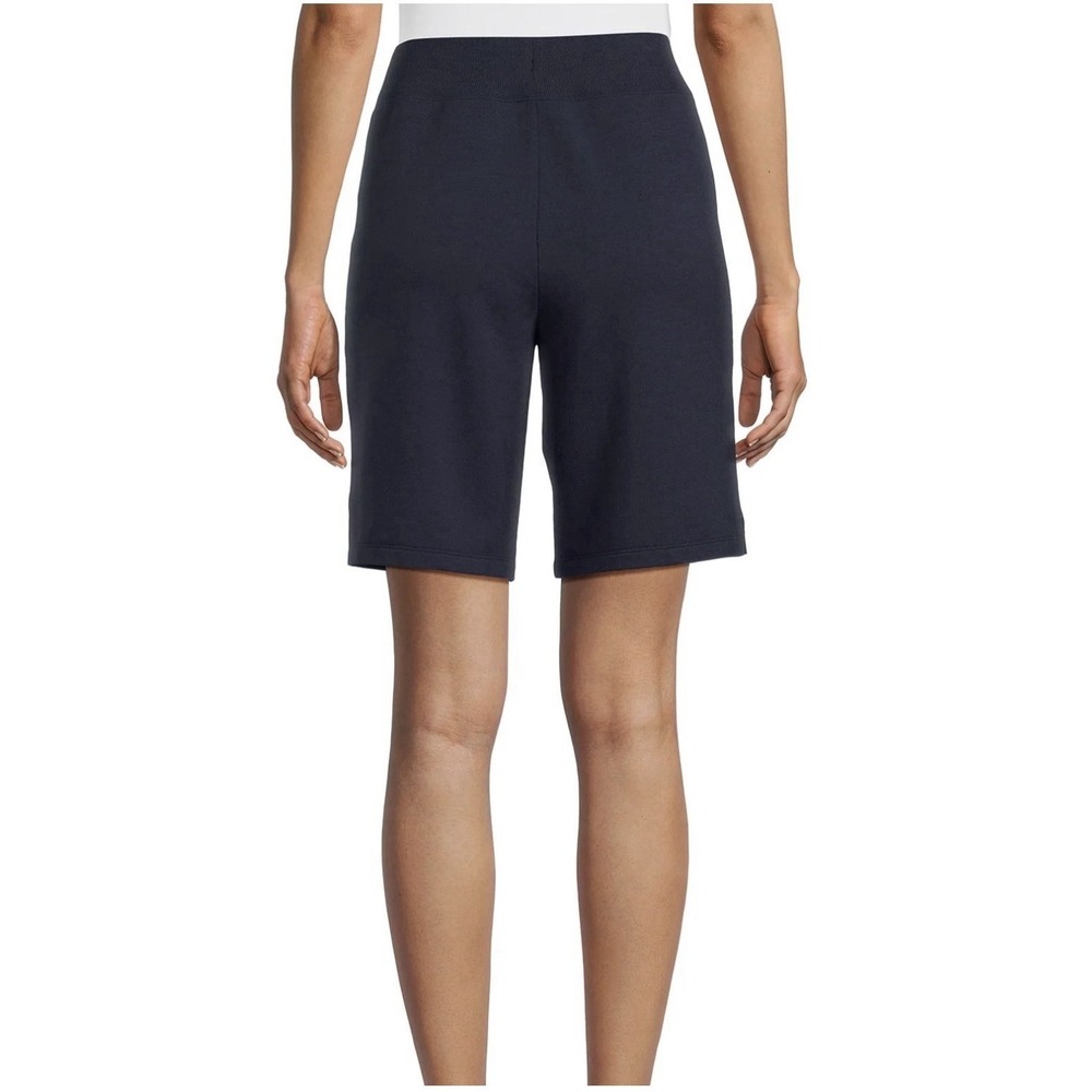 Athletic Works Womens Navy Blue Knit Bermuda Shorts Drawstring Pockets Small NWT
